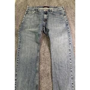 Lee Jeans Mens 38x30 Blue Straight Leg Denim Vintage Slim Fit